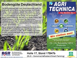 Agritechnica 2013 – BGR-Bodenkunde präsentiert Bodengüte Deutschlands