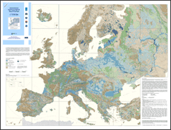 Mosaikkarte des Kartenwerks "Internationale Hydrogeologische Karte von Europa 1:1.500.000"