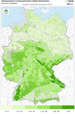 Karte der Hintergrundwerte für Arsen