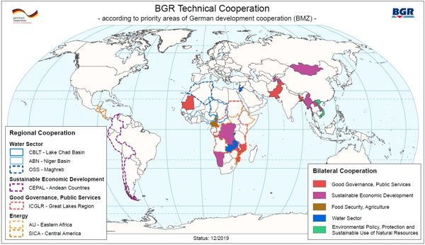BGR - Technische Zusammenarbeit - nach Schwerpunkten der deutschen Entwicklungszusammenarbeit (BMZ) 2019 -