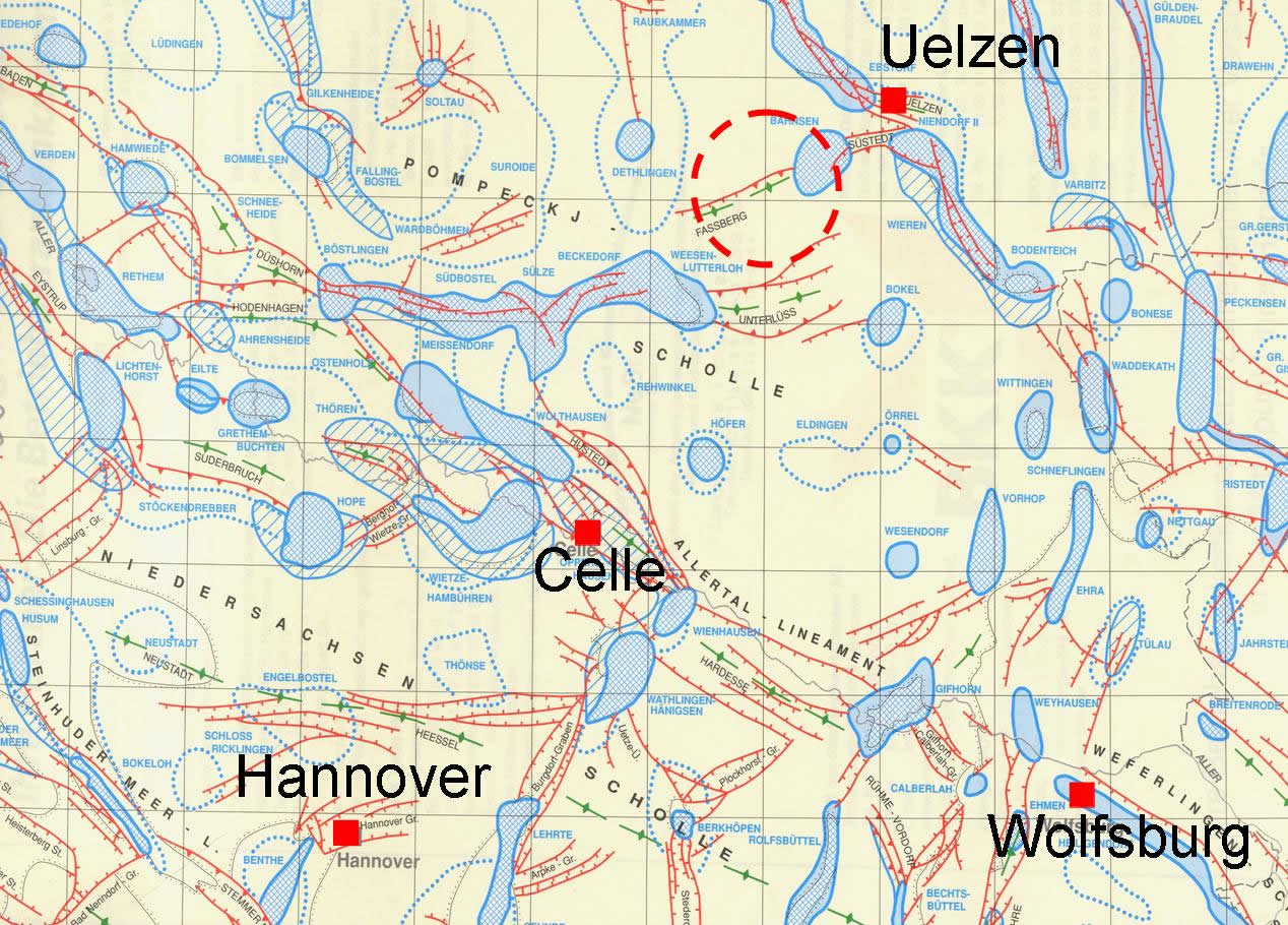 Auszug aus dem geotektonischen Atlas von Norddeutschland (Baldschuhn et al., 1999)